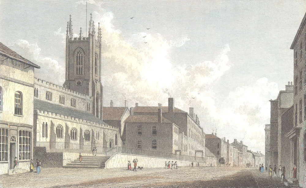 LANCASHIRE. Preston. Hand coloured. (Finden/Westall) 1832 old antique print
